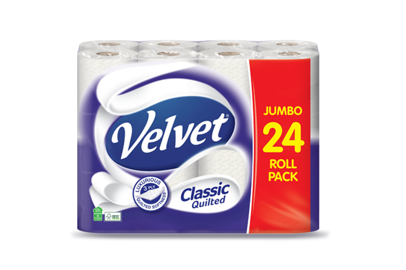 Velvet Classic Quilted Jumbo 24 Pack Toilet Roll