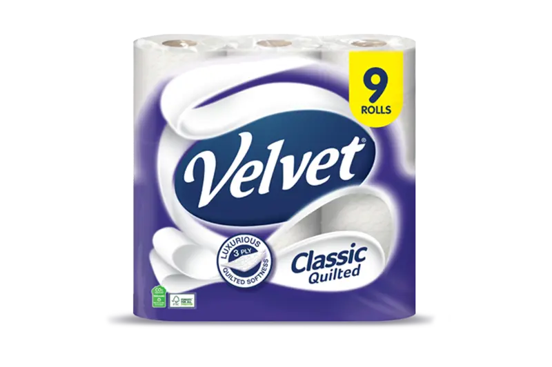Velvet Classic Quilted 9 Roll Toilet Paper