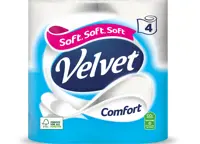 Velvet Comfort 4 Roll Toilet Paper