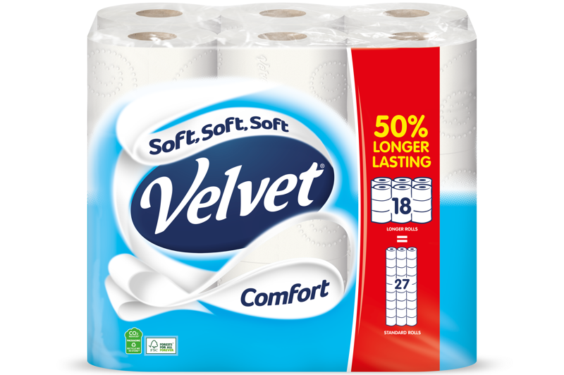  Velvet 50%  Longer Rolls Comfort 18 Rolls = 27 Rolls