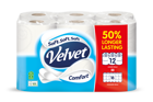  Velvet 50%  Longer Rolls Comfort 12 Rolls = 18 Rolls